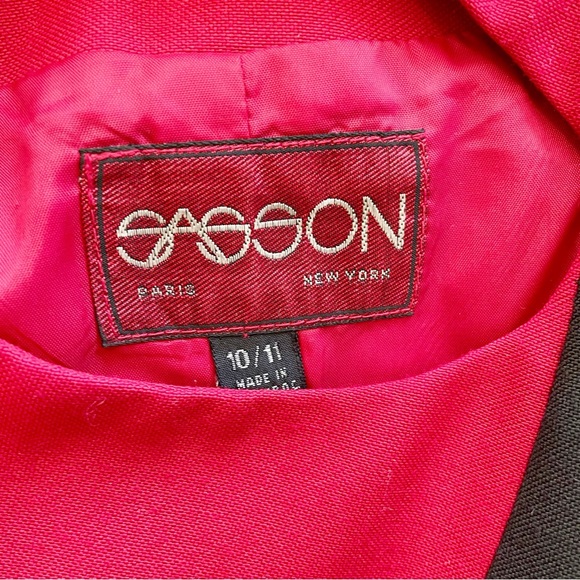 Vintage 80s Sasson Crossover Red Blazer - Picture 3 of 3